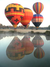 Hot air balloons in spectacular colours